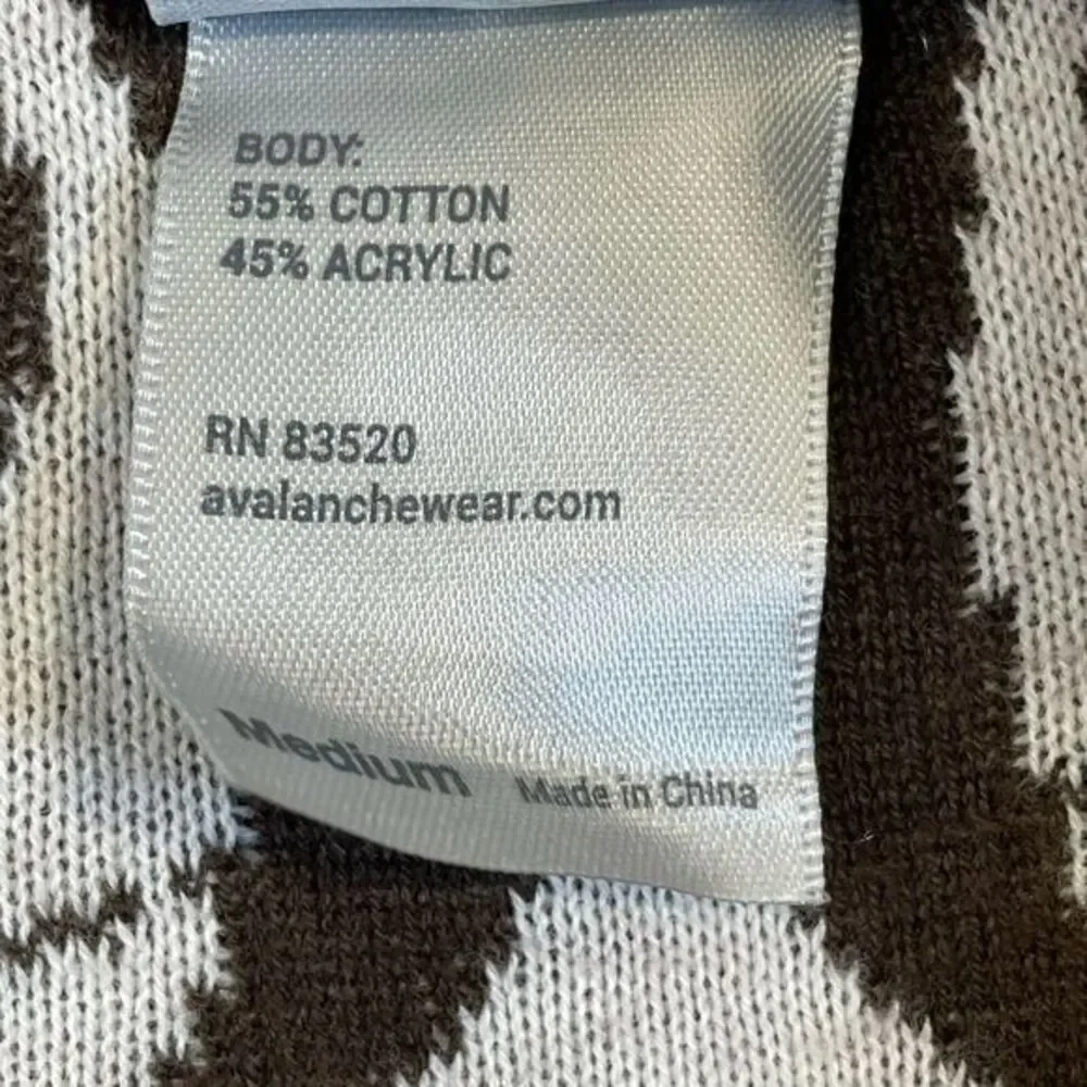 Avalanche Womens Full Zip Cardigan Brown Sz Medium Damask Knit Hoodie Tunic Cozy - Picture 12 of 12